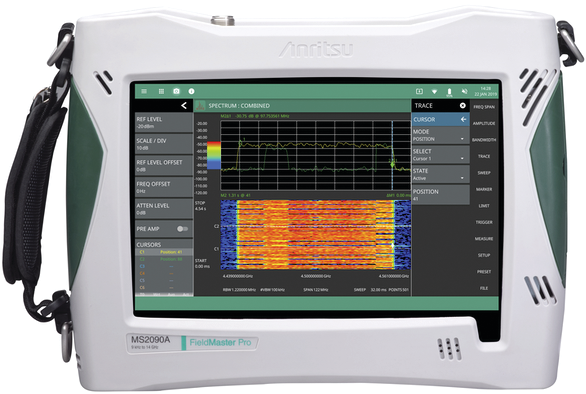 The Anritsu Field Master Pro MS2090A with real-time spectrum analysis.