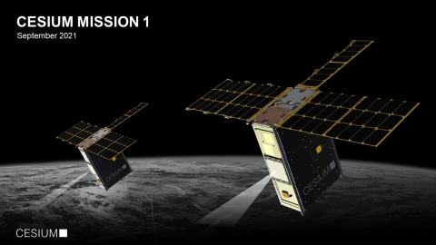 Render mission 1 of cesium (CM1), which will consist of two 6U CubeSats.  (Source: CesiumAstro)