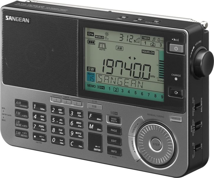 Portable shortwave receiver of Sangean ATS-909X2.