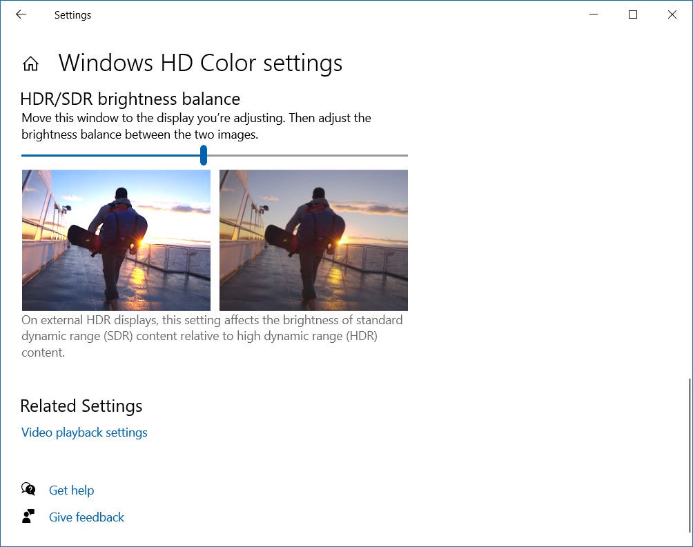 Windows HD color adjustment