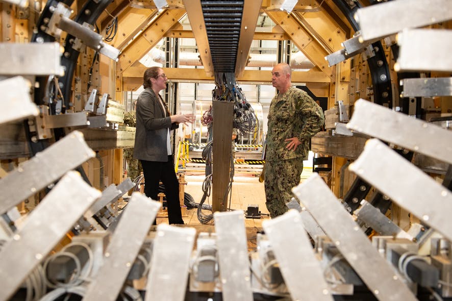 The magnetic field laboratory at Carderock's Naval Land Forces Division in West Bethesda, Md., Is for high-precision magnetic measurements that support testing of physical scale models of ships and submarines, sensor development and mission readiness.