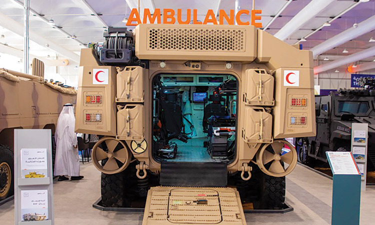The Rabdan ambulance unveiled on the first day of the World Defense Show held in Riyadh.