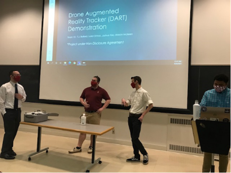 Figure 4: The Drone Augmented Reality Team (DART) presented their project findings on an NSWC Crane sponsored capstone project.